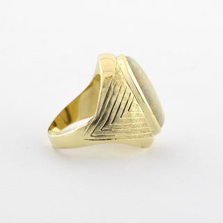 Ring aus 585 Gelbgold mit Opal, hochwertiger second hand Schmuck perfekt aufgearbeitet