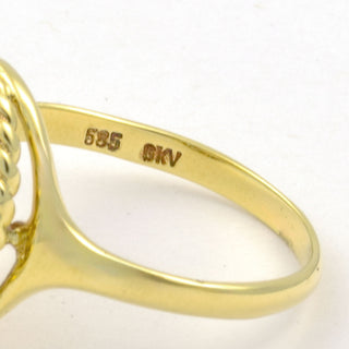 Ring aus 585 Gelbgold mit Opal, nachhaltiger second hand Schmuck perfekt aufgearbeitet