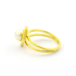 Perlenring aus 585 Gelbgold, nachhaltiger second hand Schmuck perfekt aufgearbeitet