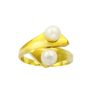Perlenring aus 585 Gelbgold, nachhaltiger second hand Schmuck perfekt aufgearbeitet