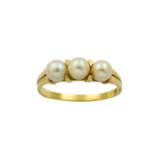 Perlenring aus 585 Gelbgold, nachhaltiger second hand Schmuck perfekt aufgearbeitet