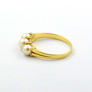 Perlenring aus 585 Gelbgold, nachhaltiger second hand Schmuck perfekt aufgearbeitet