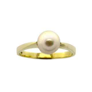 Perlenring aus 585 Gelbgold, nachhaltiger second hand Schmuck perfekt aufgearbeitet
