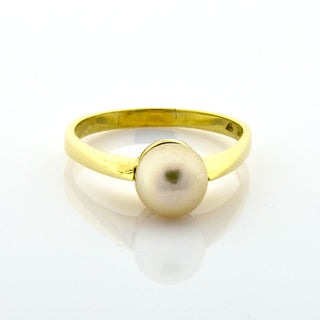 Perlenring aus 585 Gelbgold, nachhaltiger second hand Schmuck perfekt aufgearbeitet