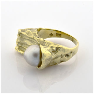 Perlenring aus 585 Gelbgold, nachhaltiger second hand Schmuck perfekt aufgearbeitet