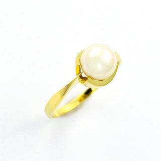 Perlenring aus 585 Gelbgold, nachhaltiger second hand Schmuck perfekt aufgearbeitet