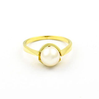 Perlenring aus 585 Gelbgold, nachhaltiger second hand Schmuck perfekt aufgearbeitet