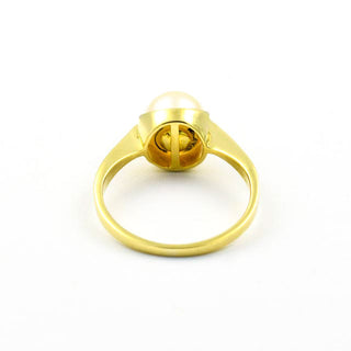 Perlenring aus 585 Gelbgold, nachhaltiger second hand Schmuck perfekt aufgearbeitet