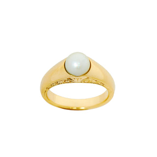 Perlenring aus 585 Gelbgold, nachhaltiger second hand Schmuck perfekt aufgearbeitet