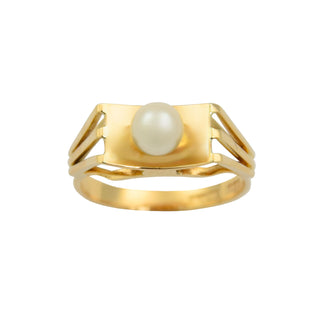 Perlenring aus 585 Gelbgold, nachhaltiger second hand Schmuck perfekt aufgearbeitet