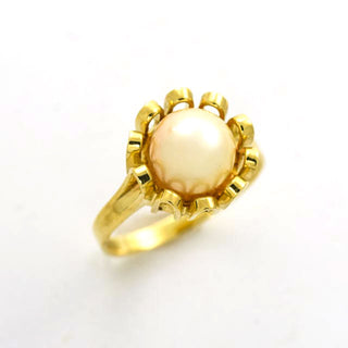 Perlenring aus 585 Gelbgold, nachhaltiger second hand Schmuck perfekt aufgearbeitet