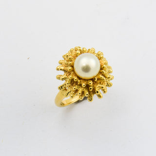 Perlring aus 585 Gelbgold, nachhaltiger second hand Schmuck perfekt aufgearbeitet