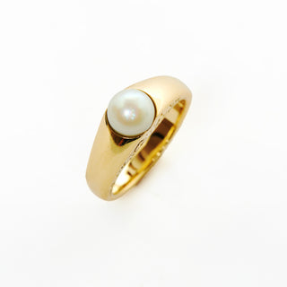Perlenring aus 585 Gelbgold, nachhaltiger second hand Schmuck perfekt aufgearbeitet