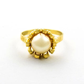 Perlenring aus 585 Gelbgold, nachhaltiger second hand Schmuck perfekt aufgearbeitet