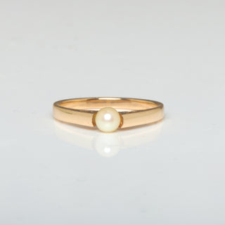 Perlenring aus 585 Gelbgold, nachhaltiger second hand Schmuck perfekt aufgearbeitet