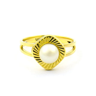 Perlenring aus 585 Gelbgold, nachhaltiger second hand Schmuck perfekt aufgearbeitet
