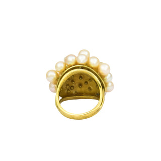 Perlring aus 585 Gelbgold, nachhaltiger second hand Schmuck perfekt aufgearbeitet