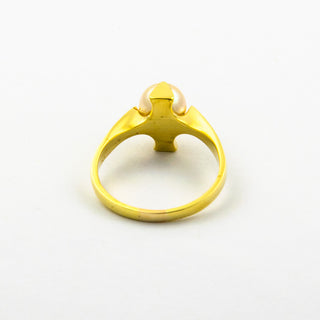 Perlring aus 585 Gelbgold, nachhaltiger second hand Schmuck perfekt aufgearbeitet