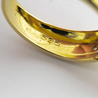 Ring aus 585 Gelbgold mit Perle und Diamant, nachhaltiger second hand Schmuck perfekt aufgearbeitet