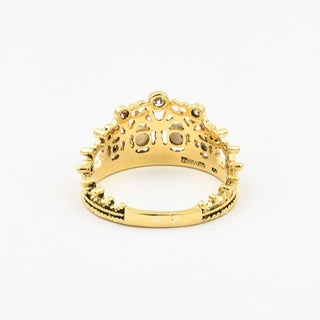 Perlenring aus 750 Gelbgold mit Brillant, nachhaltiger second hand Schmuck perfekt aufgearbeitet