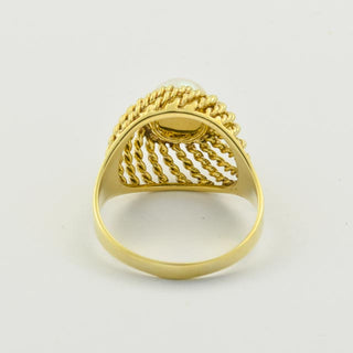 Perlenring aus 585 Gelbgold, nachhaltiger second hand Schmuck perfekt aufgearbeitet