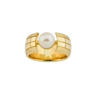 Perlenring aus 585 Gelbgold, nachhaltiger second hand Schmuck perfekt aufgearbeitet