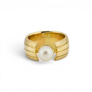 Perlenring aus 585 Gelbgold, nachhaltiger second hand Schmuck perfekt aufgearbeitet