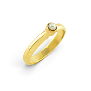 Perlenring aus 585 Gelbgold, nachhaltiger second-hand Schmuck perfekt aufgearbeitet