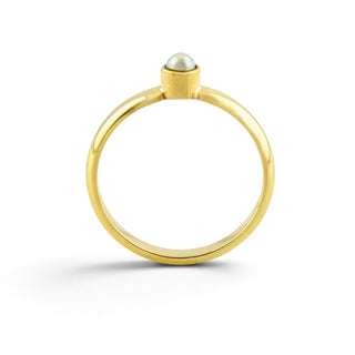 Perlenring aus 585 Gelbgold, nachhaltiger second-hand Schmuck perfekt aufgearbeitet