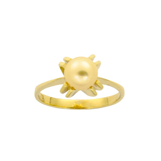 Ring aus 585 Gelbgold mit Perle, nachhaltiger second hand Schmuck perfekt aufgearbeitet