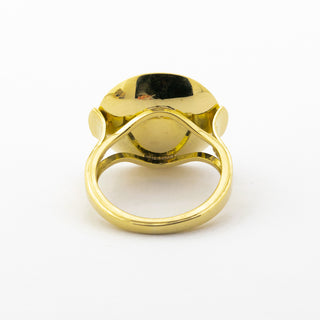 Ring aus 585 Gelbgold mit Perle, hochwertiger second hand Schmuck perfekt aufgearbeitet