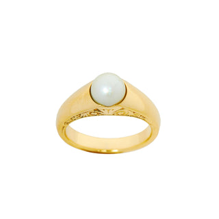 Perlenring aus 585 Gelbgold, nachhaltiger second hand Schmuck perfekt aufgearbeitet