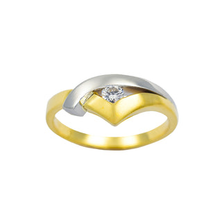 Brillantring aus 585 Gelbgold/Platin, nachhaltiger second hand Schmuck perfekt aufgearbeitet