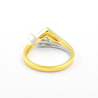 Brillantring aus 585 Gelbgold/Platin, nachhaltiger second hand Schmuck perfekt aufgearbeitet