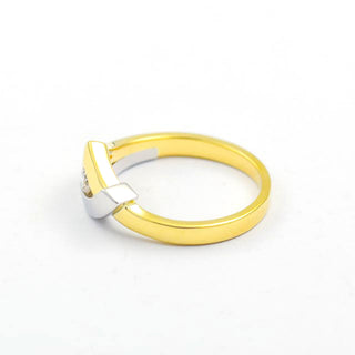 Brillantring aus 585 Gelbgold/Platin, nachhaltiger second hand Schmuck perfekt aufgearbeitet