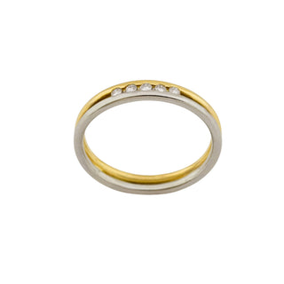 Brillantring aus 750 Gelbgold/Platin, nachhaltiger second-hand Schmuck perfekt aufgearbeitet
