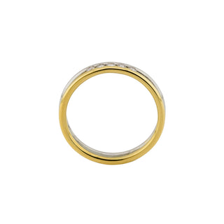 Brillantring aus 750 Gelbgold/Platin, nachhaltiger second-hand Schmuck perfekt aufgearbeitet