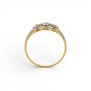 Diamantring aus 585 Gelbgold/Platin, nachhaltiger second hand Schmuck perfekt aufgearbeitet