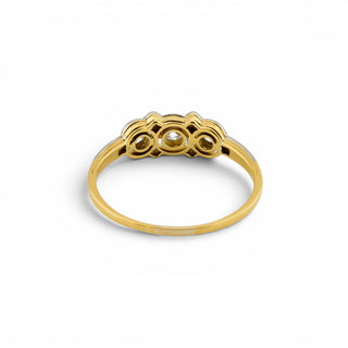 Diamantring aus 585 Gelbgold/Platin, nachhaltiger second hand Schmuck perfekt aufgearbeitet
