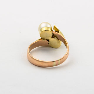 Perlring aus 585 Gelb- und Roségold, nachhaltiger second hand Schmuck perfekt aufgearbeitet