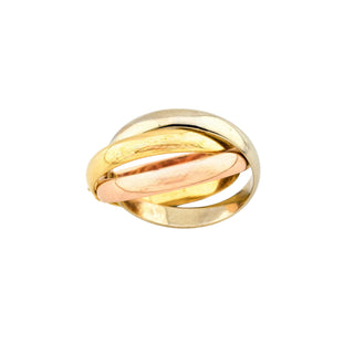 Ring aus 585 Gelb-, Rosé- und Weißgold, nachhaltiger second hand Schmuck perfekt aufgearbeitet