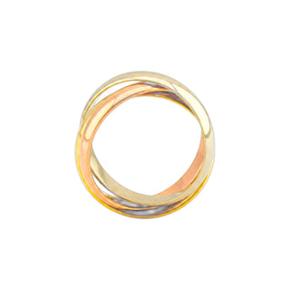 Ring aus 585 Gelb-, Rosé- und Weißgold, nachhaltiger second hand Schmuck perfekt aufgearbeitet