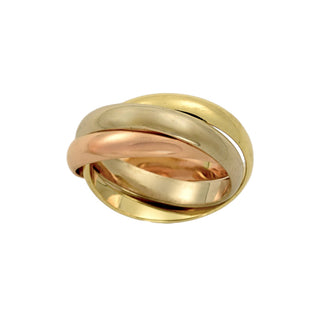 Ring aus 585 Gelb-, Rosé- und Weißgold, nachhaltiger second-hand Schmuck perfekt aufgearbeitet
