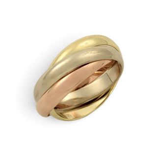 Ring aus 585 Gelb-, Rosé- und Weißgold, nachhaltiger second-hand Schmuck perfekt aufgearbeitet