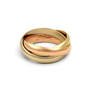 Ring aus 585 Gelb-, Rosé- und Weißgold, nachhaltiger second-hand Schmuck perfekt aufgearbeitet
