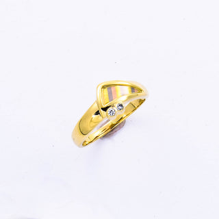 Brillantring aus 585 Gelb-, Rot- und Weißgold, nachhaltiger second hand Schmuck perfekt aufgearbeitet