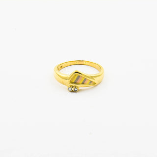 Brillantring aus 585 Gelb-, Rot- und Weißgold, nachhaltiger second hand Schmuck perfekt aufgearbeitet