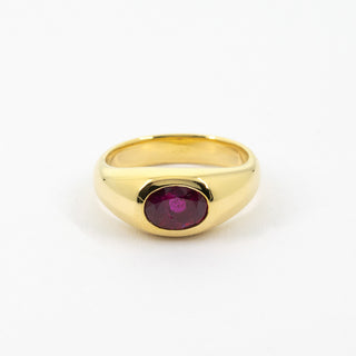 Rubinring aus 750 Gelbgold, hochwertiger second hand Schmuck perfekt aufgearbeitet