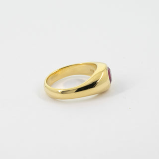 Rubinring aus 750 Gelbgold, hochwertiger second hand Schmuck perfekt aufgearbeitet