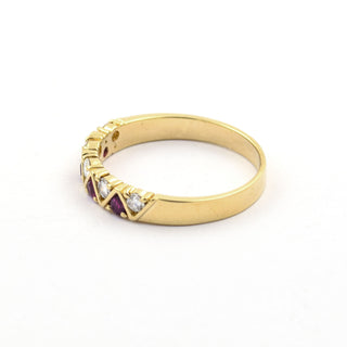 Rubinring aus 585 Gelbgold mit Brillant, nachhaltiger second hand Schmuck perfekt aufgearbeitet